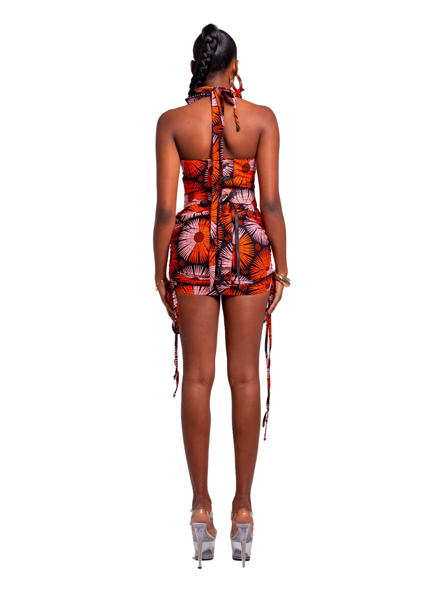 FARAI HALTER CORSET - ORANGE/BROWN