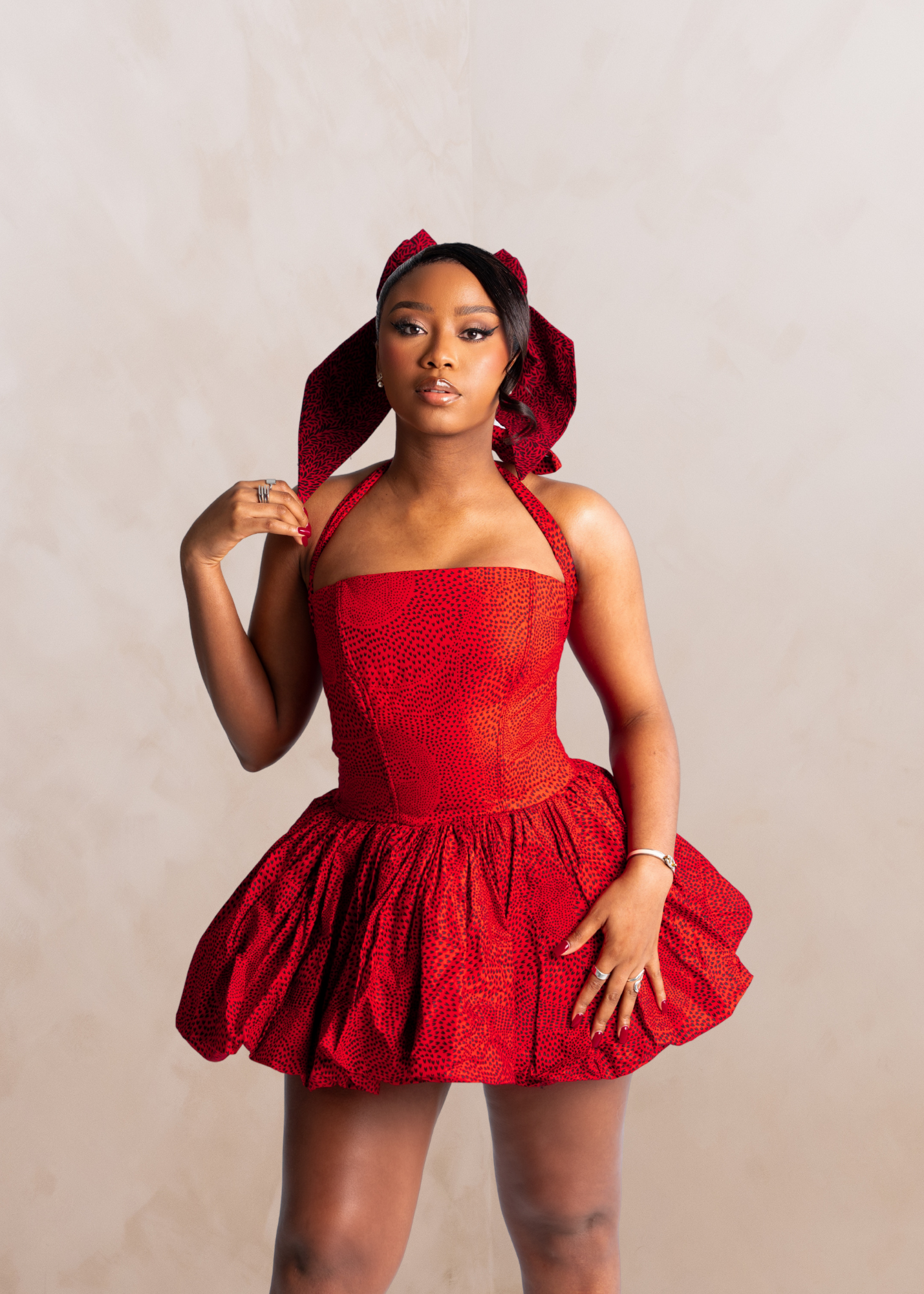 KILANI CORSET MINI DRESS- RED