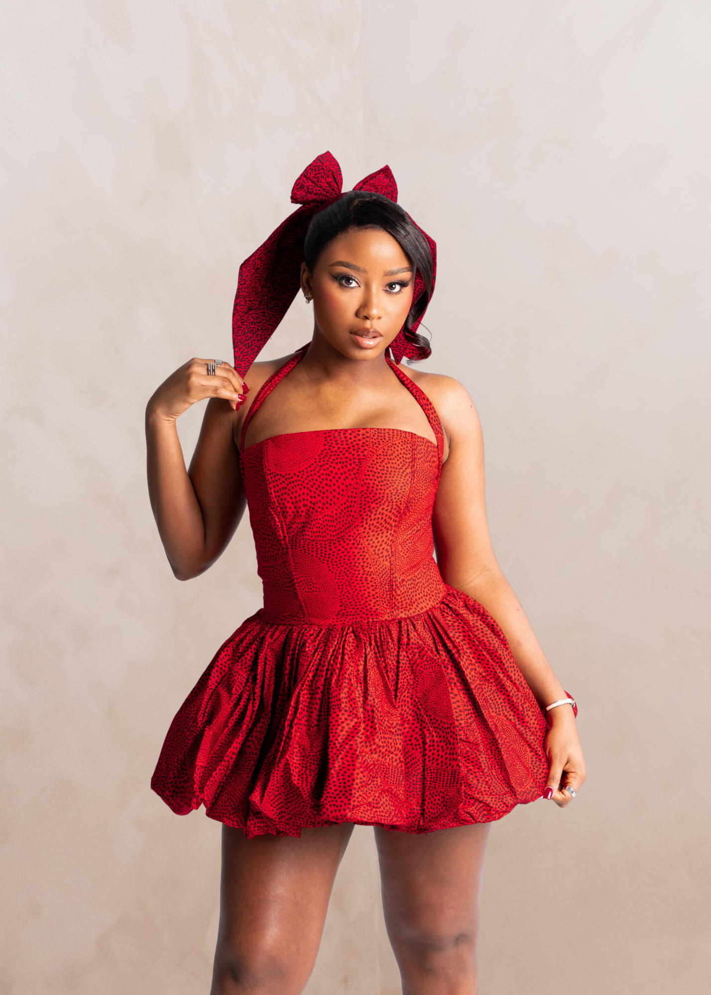 KILANI CORSET MINI DRESS- RED