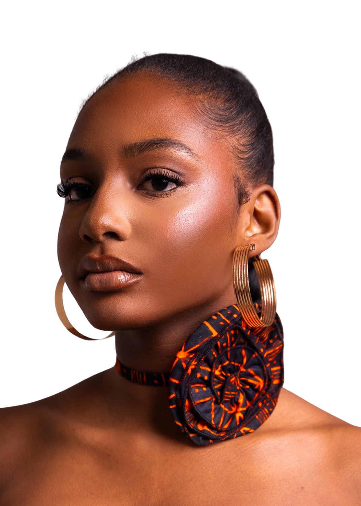 ZAI ROSE CHOKER - ORANGE/ BLACK