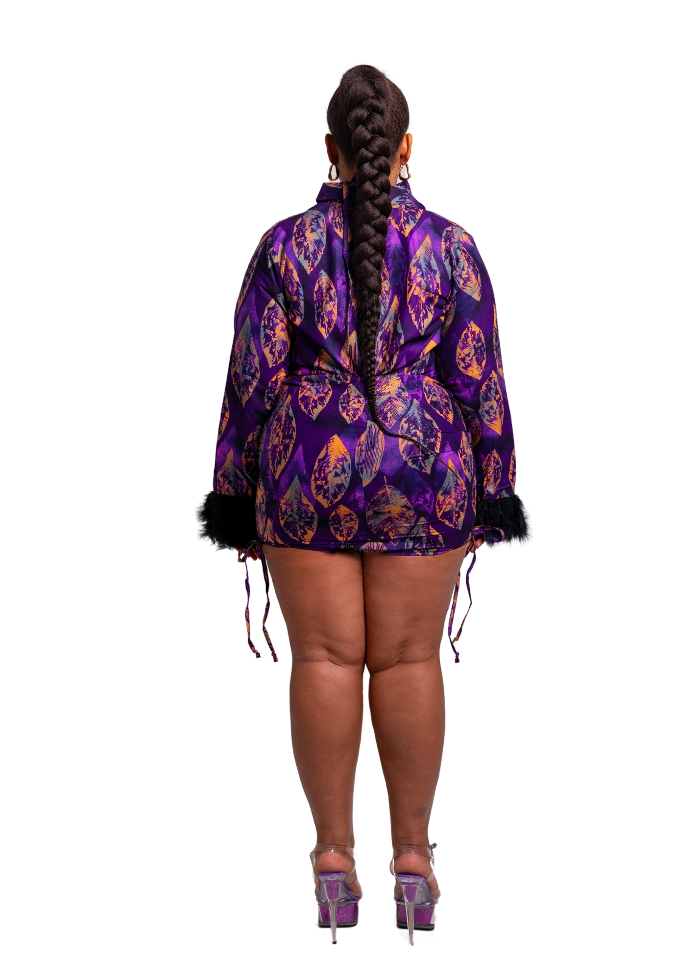 GAIA FITTED SHIRT- PURPLE LEAF