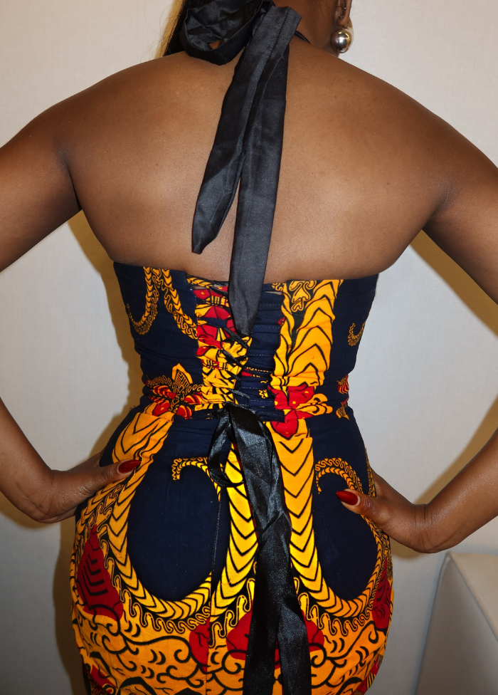 AMINA FEATHER TRIM DRESS