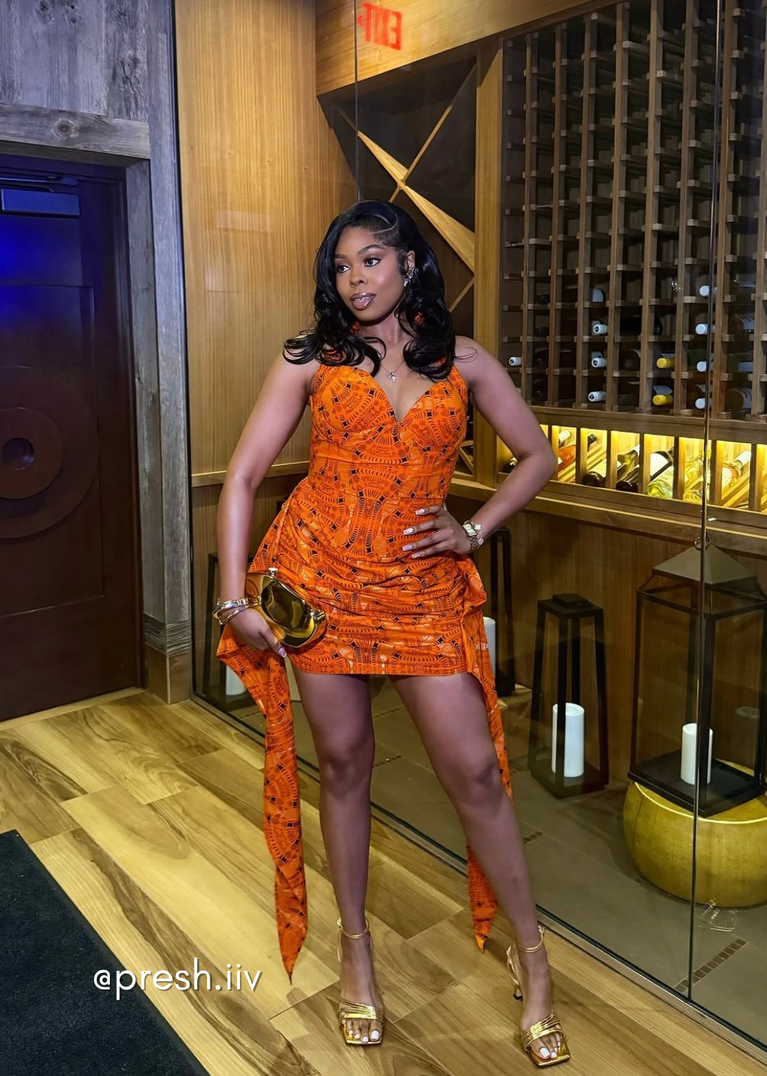 YASMIN CORSET KNOT DRESS - ORANGE