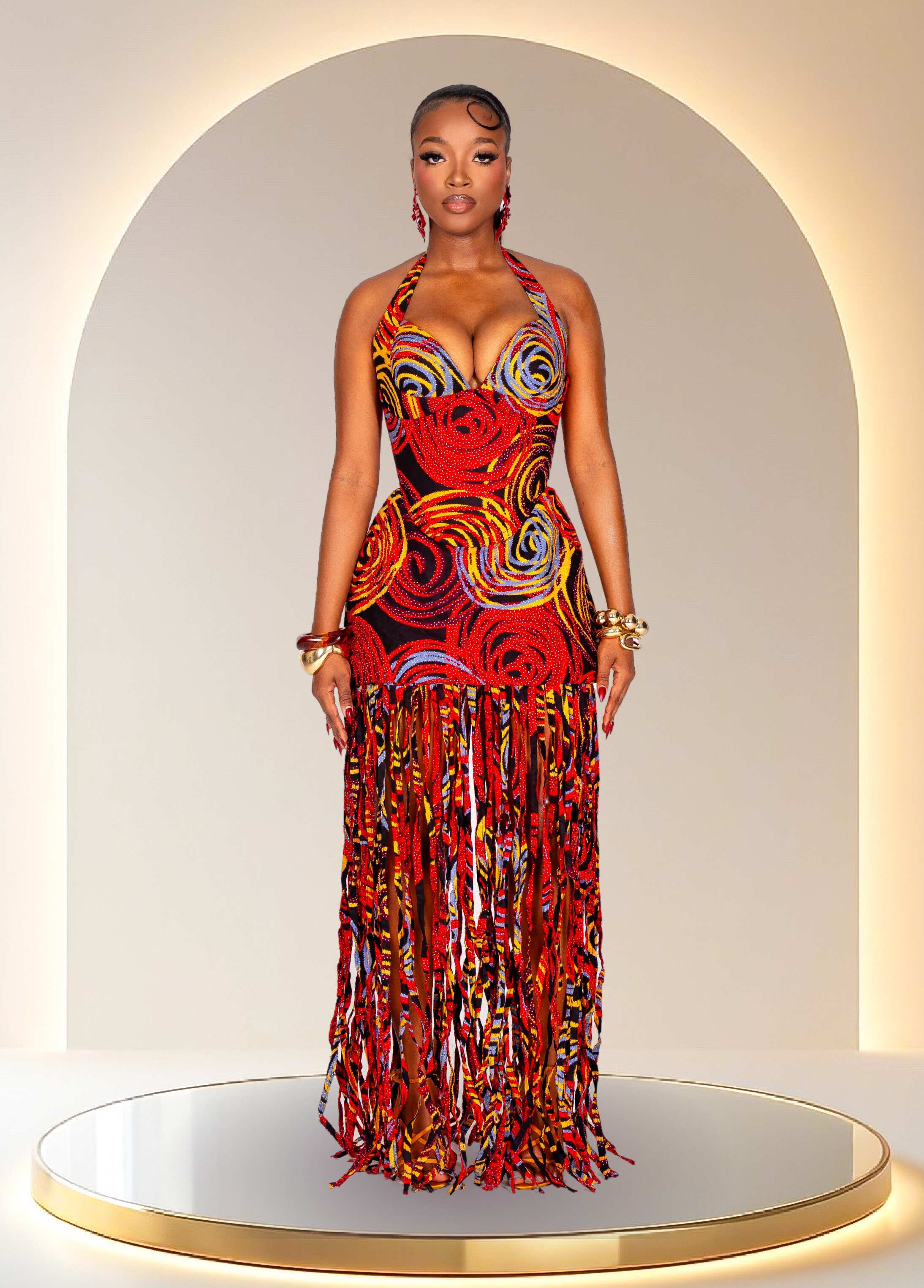 SORAYA CORSET DRESS SET - RED ROSE