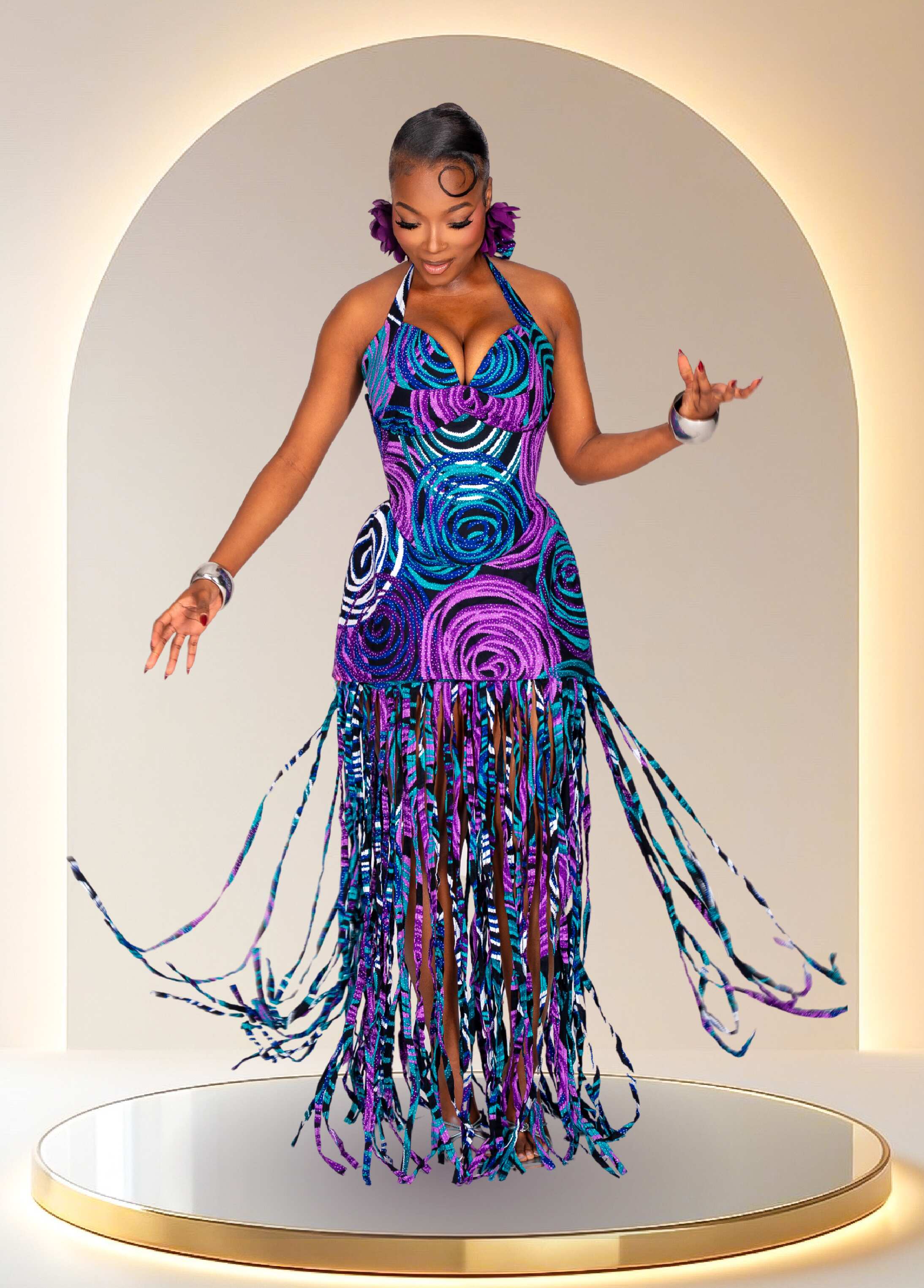 SORAYA CORSET DRESS SET - PURPLE ROSE