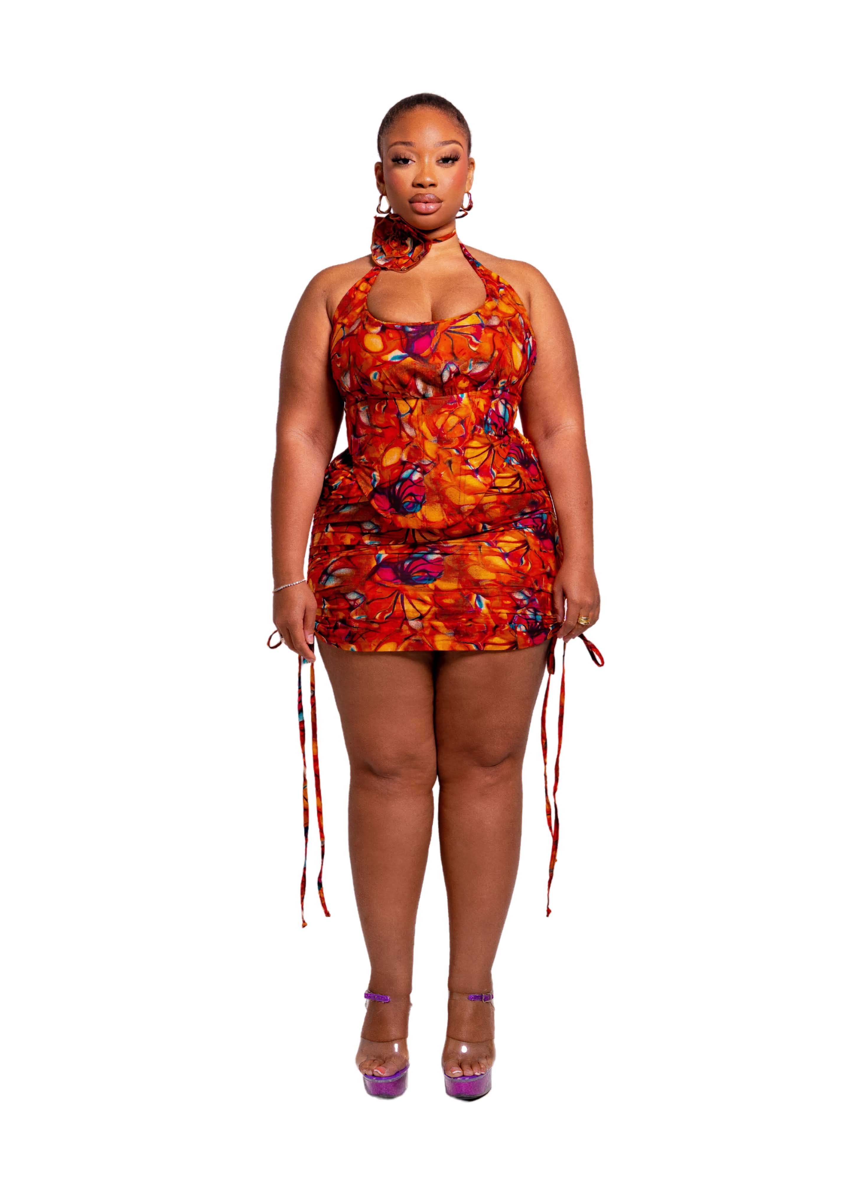 FARAI HALTER CORSET - ORANGE