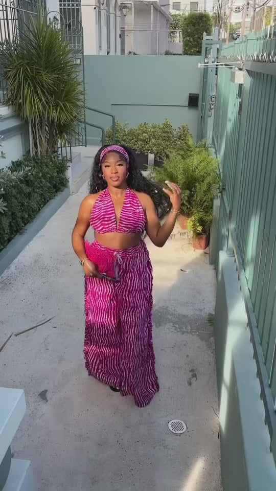 AYO RUFFLE PANTS - MAGENTA